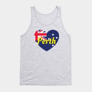 Perth Australia Australian Flag Heart Tank Top